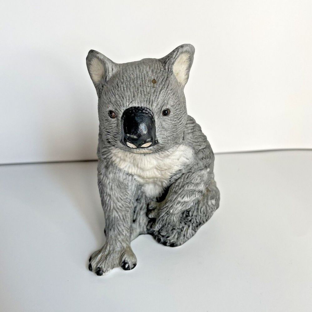 Vtg Koala Bear Figurine Royal Heritage Porcelain Bisque Gray 4.5" Australia
